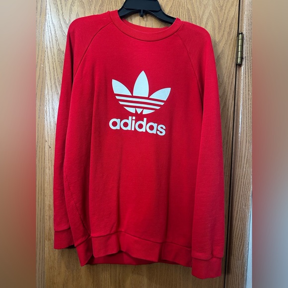 Adidas Red Crewneck Sweatshirt - Picture 1 of 3